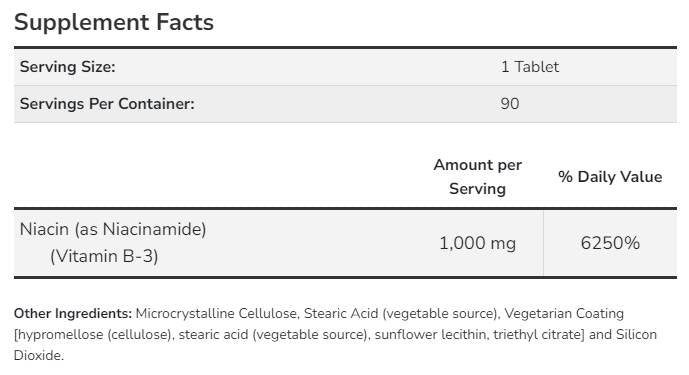 Ниацинамид 1000 mg - 90 таблетки