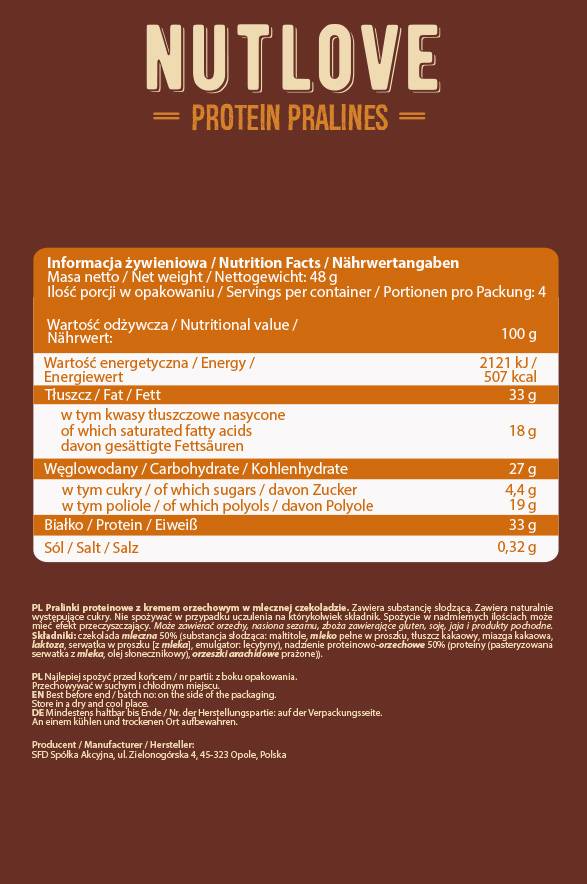 Nutlove Protein Pralines - 48 грама