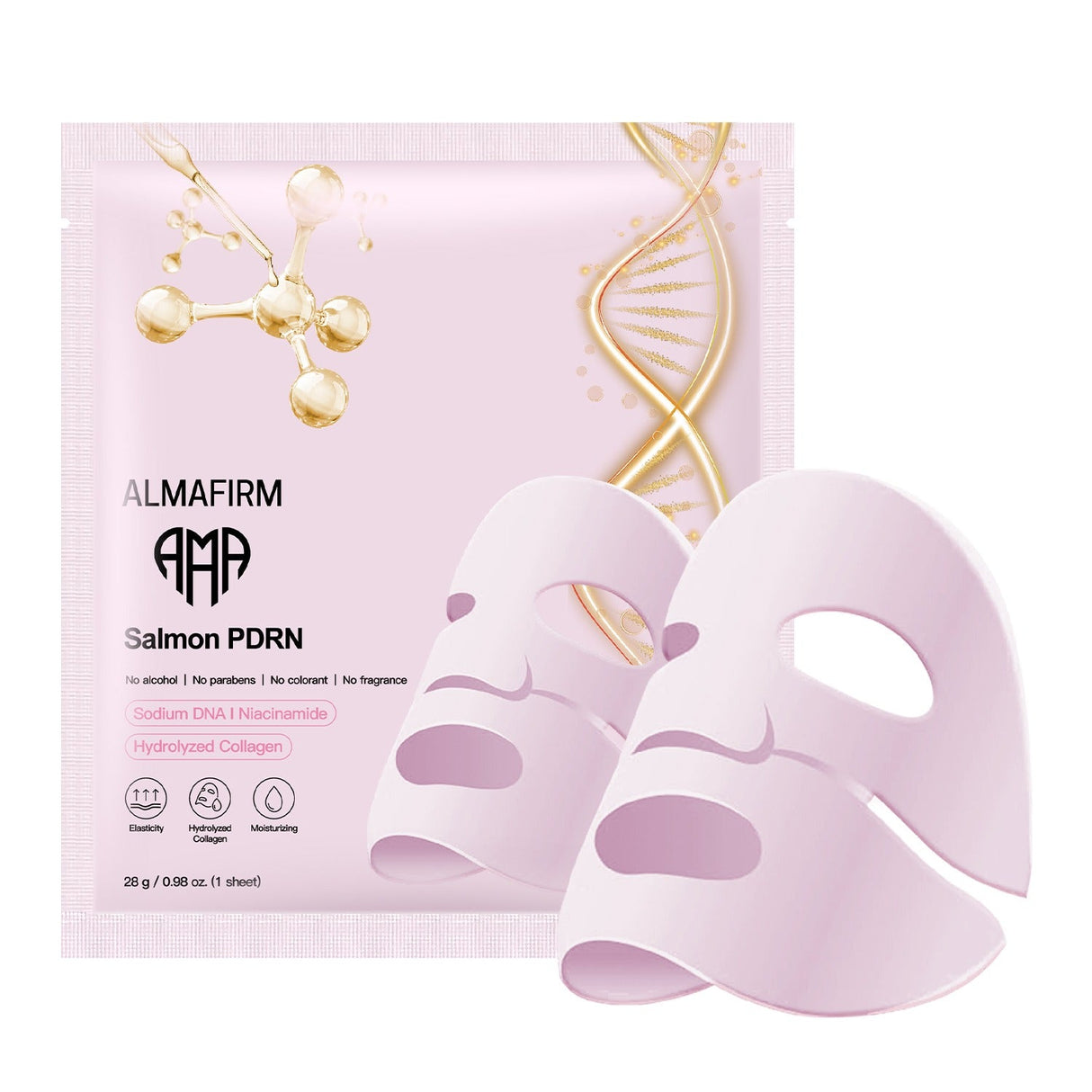 Korean face mask with salmon DNA, peptides, collagen, panthenol and niacinamide - 4 pieces in a box - Nutra Best Europe
