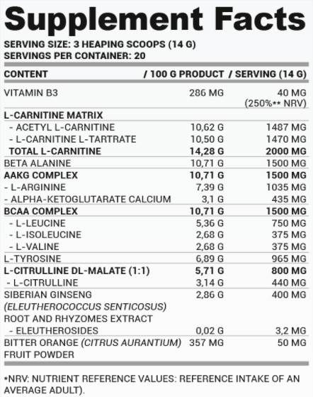 PWO Zero Caffeine | Без стимул прах преди тренировка-280 грама