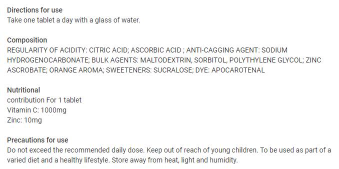 Витамин С 1000 mg + цинк ефервесцент | Веган приятелски - 20 разтворими таблетки