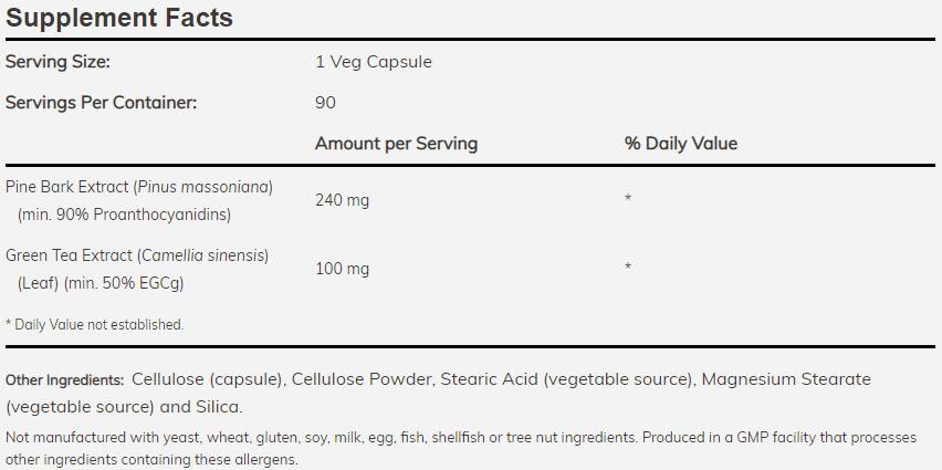 Екстракт от борова кора 240 mg - 90 капсули
