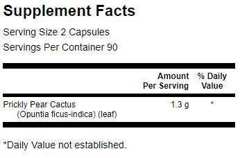 Prickly Pear Cactus opuntia 650 mg 180 капсули