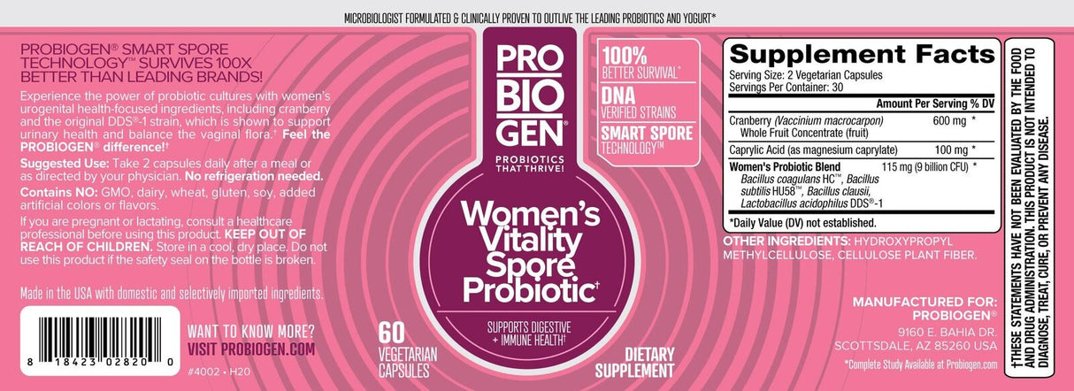<tc>Probiogen</tc> Women's Vitality Probiotic - Пробиотик за жени - 60 капсули