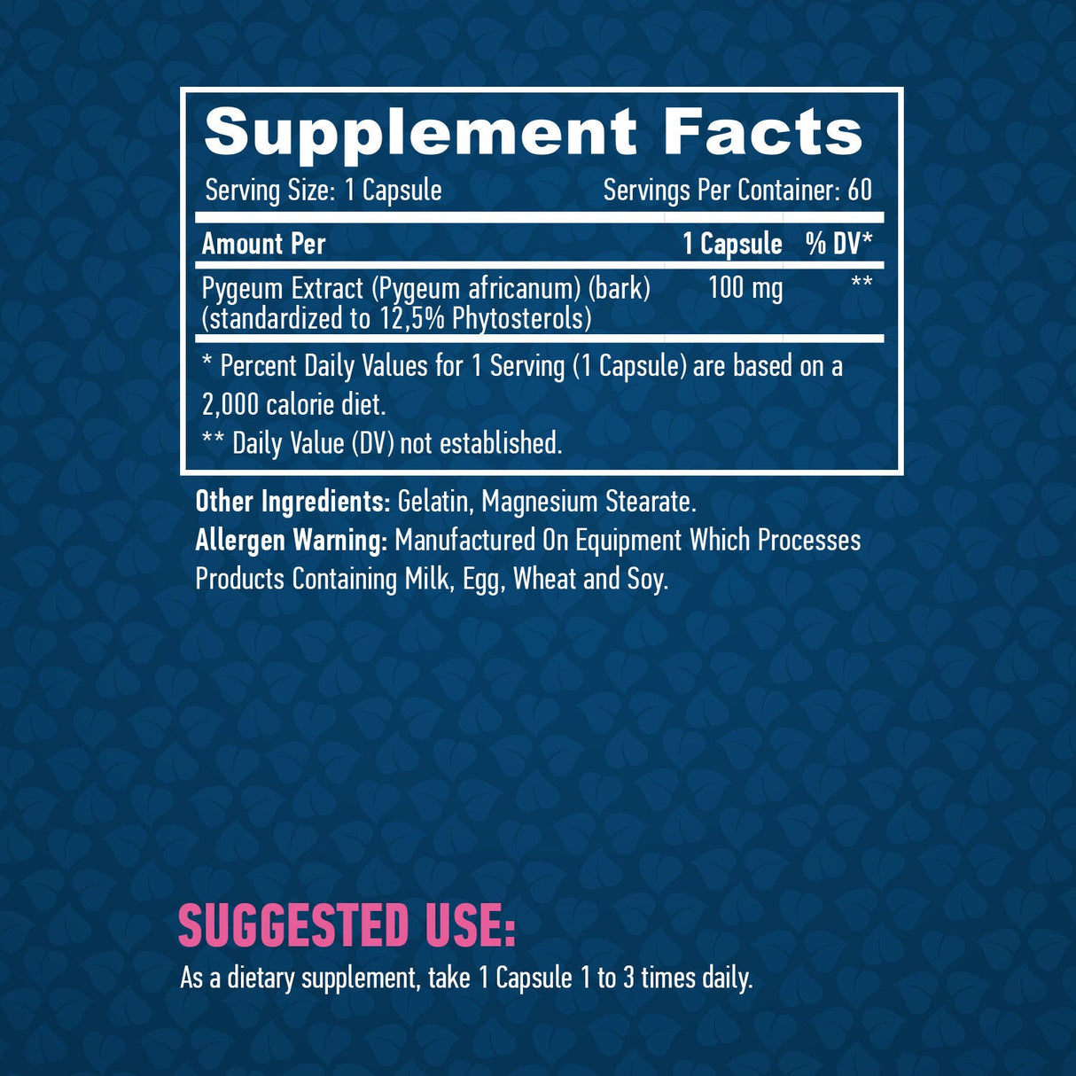 Pygeum за мъже 100mg. / 60 капсули