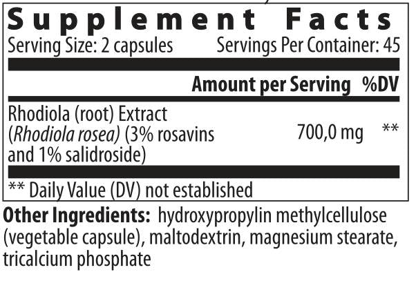 Rhodiola Rosea - 90 капсули