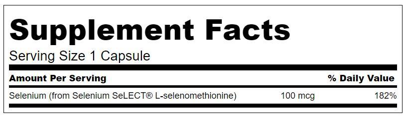 Selenium 100 mcg (L -селенометионин) - 200 капсули