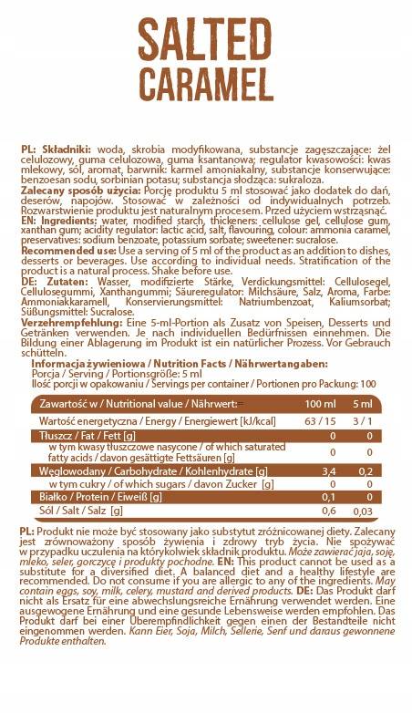 Сироп нула калория | Осолен карамел - 500 ml