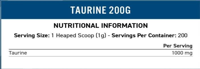 Таурин на прах 1000 mg - 200 грама