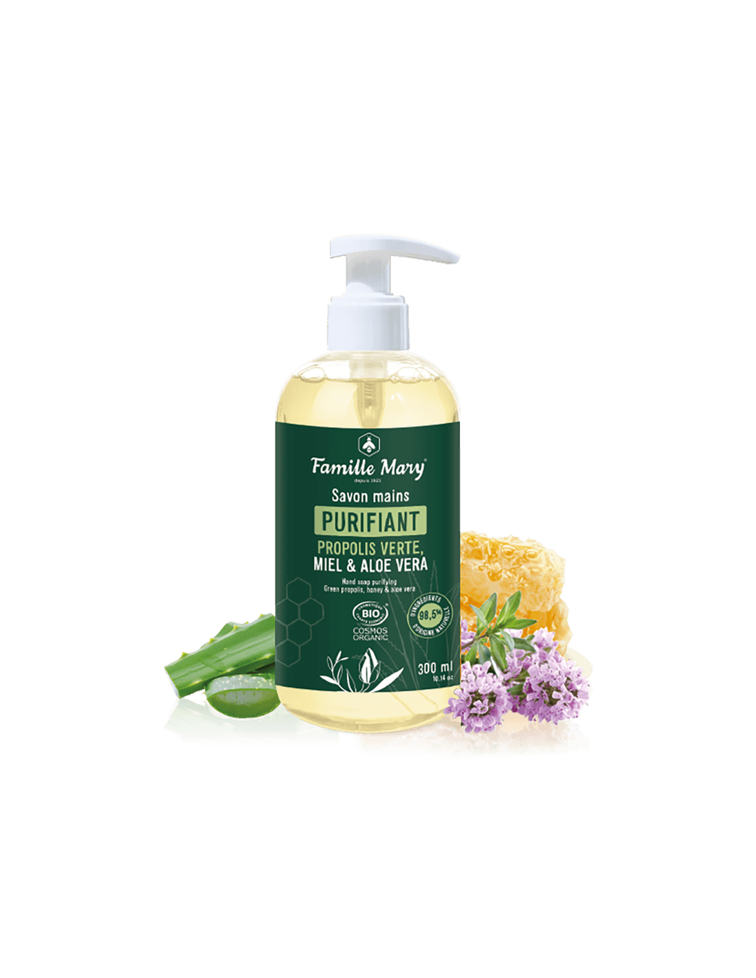 Течен сапун за ръце със зелен прополис, мед и алое вера, 300 ml