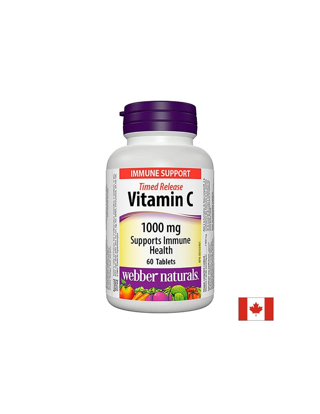 Time Release Vitamin C - Витамин С 1000 mg, 60 таблетки с напр<tc>XTEND</tc>издание на изд <tc>Webber Naturals</tc>