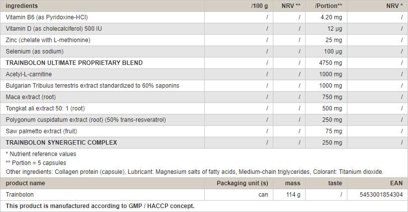 Trenbolone - 120 капсули