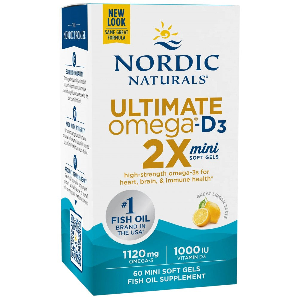 Ultimate Omega 2x Mini 1120mg | С витамин D3 - 60 гел капсули