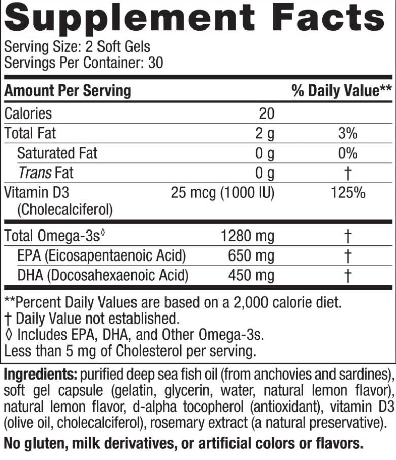 Ultimate Omega -D3 1280 mg - 60 гел капсули