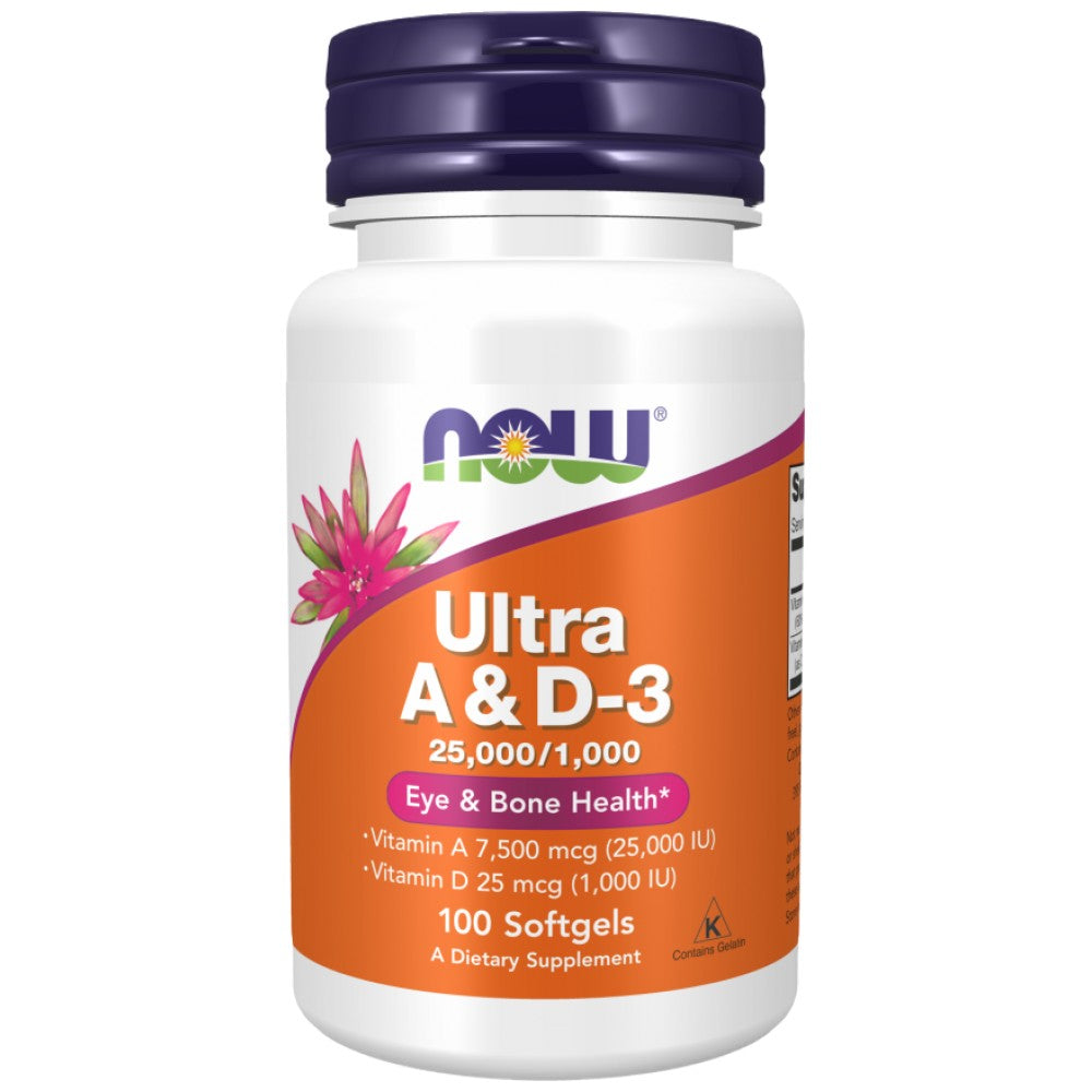Ultra A & D-3 | Витамин А 25 000 и витамин D 1000 IU - 100 гел капсули