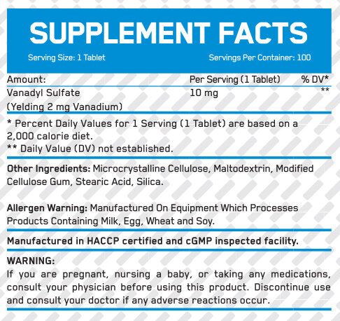 Ванадил сулфат 10 mg / 100 раздели
