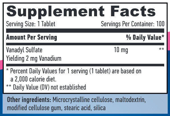 Ванадил сулфат 10 mg / 100 раздели.