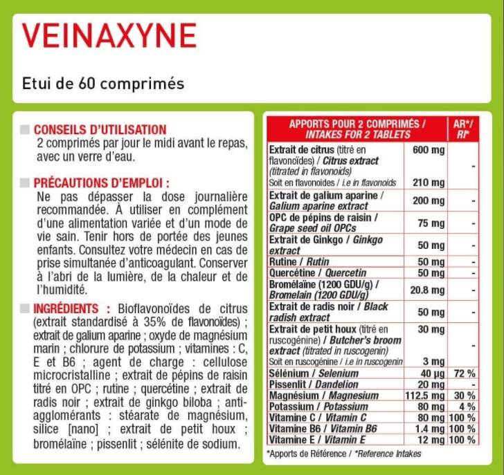 Veinaxyne® | Формула на вените на краката - 60 таблетки