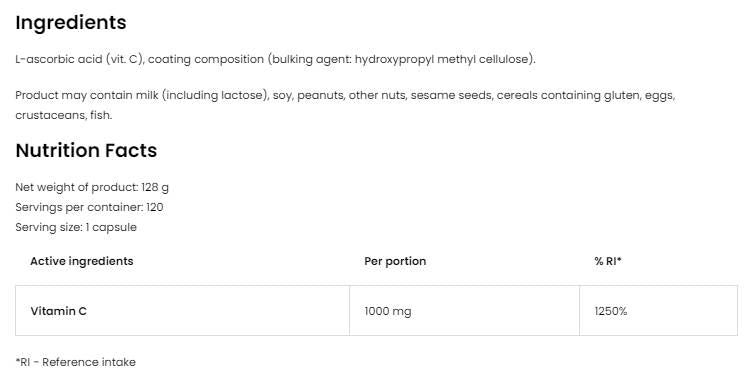 Витамин С 1000 mg - 120 капсули