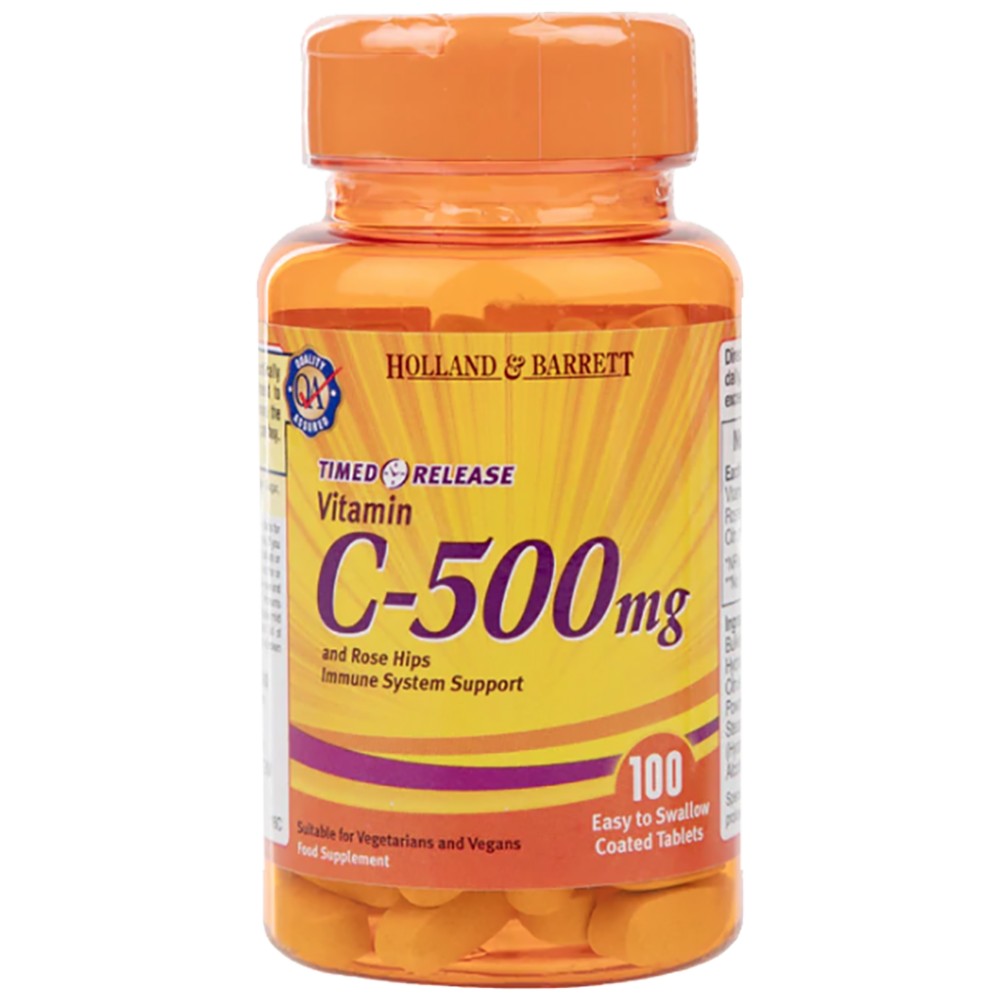 Витамин С 500 mg / Временна освобождаване с розови бедра и биофлавоноиди - 100 капца