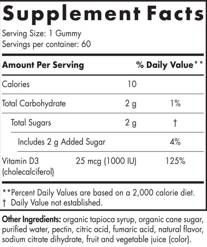 Витамин D3 Gummies 1000 IU - 60 Gummies