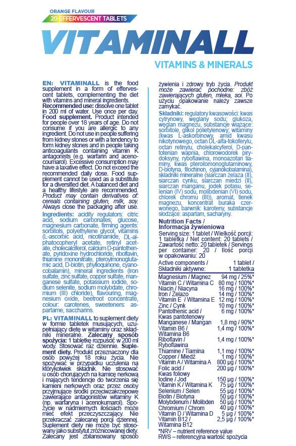 Vitaminall | Ефервесцентни мултивитамин - 20 разтворими таблетки