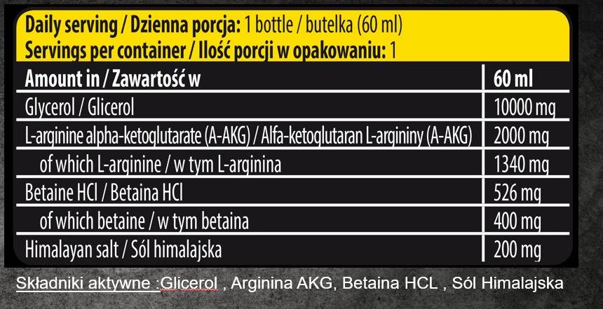Анаболен на сценична помпа изстрел | Глицерол без стимуланти и AAKG MEGA помпа - 60 ml