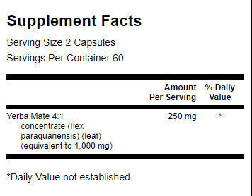 Yerba Mate (4: 1) 125 mg - 120 капсули