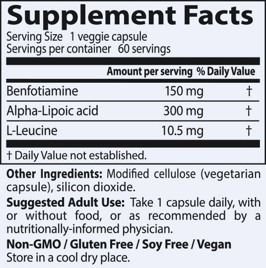 Най -добър бенфотиамин 150 mg + алфа липоева киселина 300 mg - 60 капсули