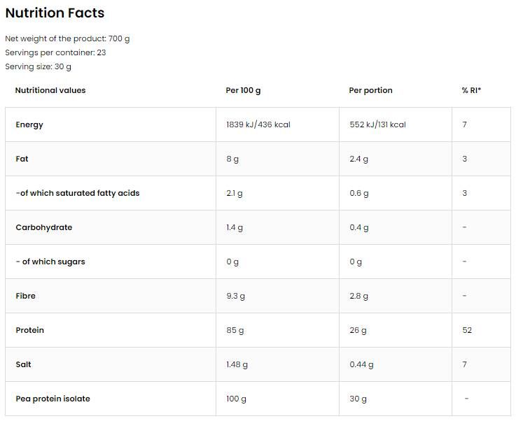 Грахов протеин изолат | С 85% протеин - 700 грама