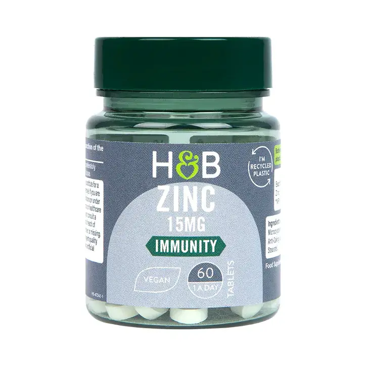 Цинк (цинк) 15mg 60 вегански таблетки Holland & Barrett