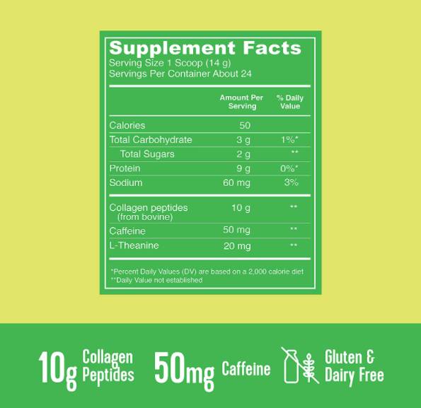Матча колагенови пептиди - 341 грама