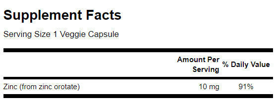 Цинков оротат 10 mg - 60 капсули