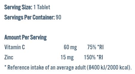 Цинкова жизненост | 15 mg цинков бисглицинат - 90 капсули