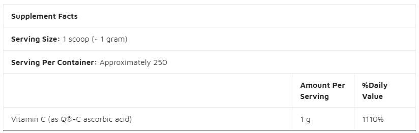 Чист витамин С прах | Q® -C - 250 грама