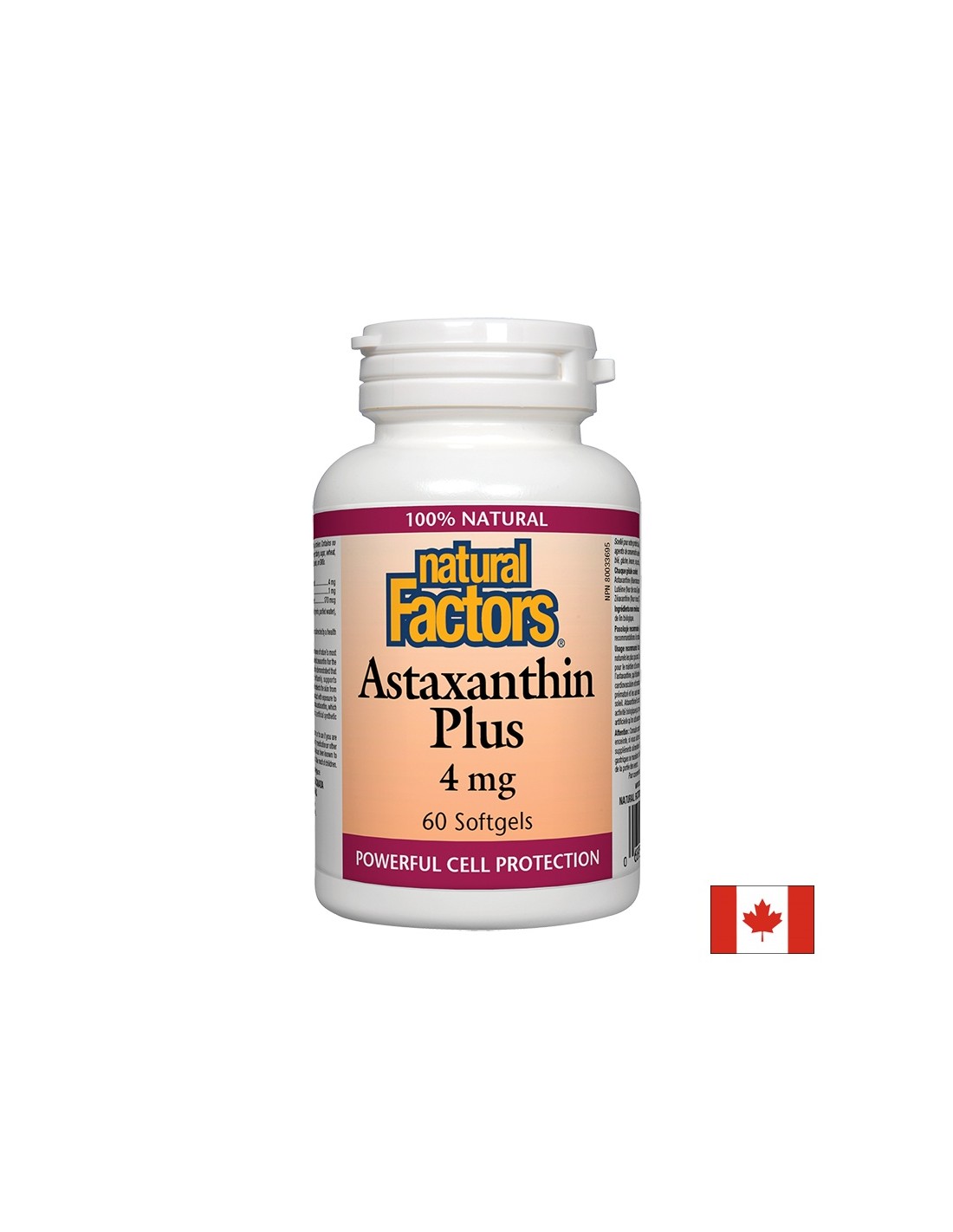 Astaxanthin Plus/ Астаксантин + Лутеин и Зеаксантин 4 mg x 60 меки капсули <tc>Natural Factors</tc>