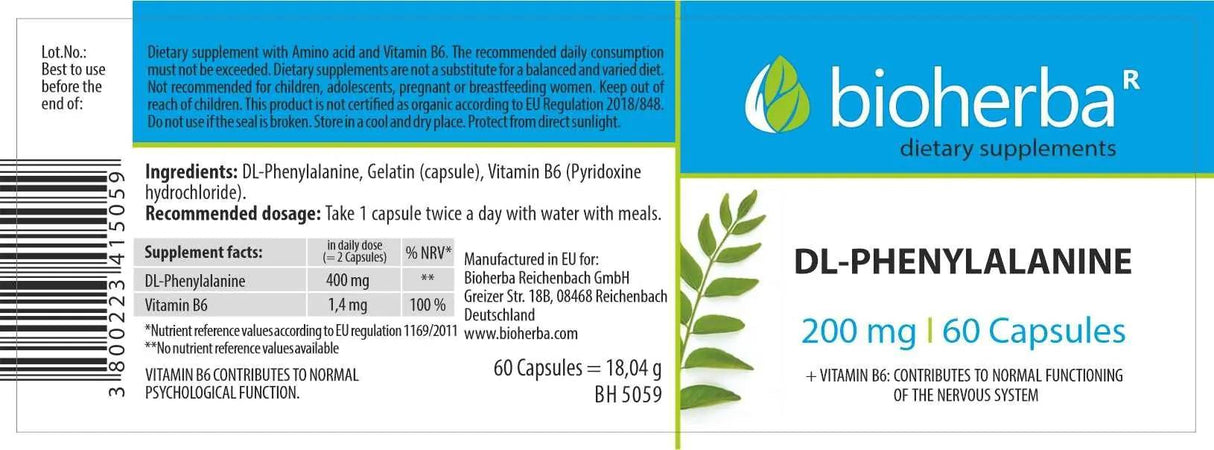 DL -фенилаланин 200 mg - 60 капсули