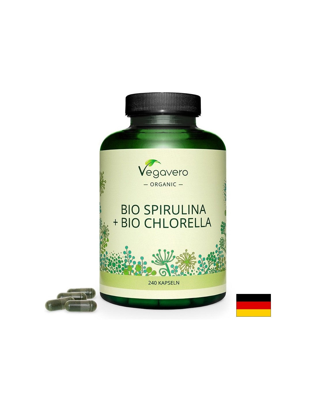 Bio Spirulina + Chlorella - Био Спирулина + Био Хлорела, 240 капсули <tc>Vegavero</tc>