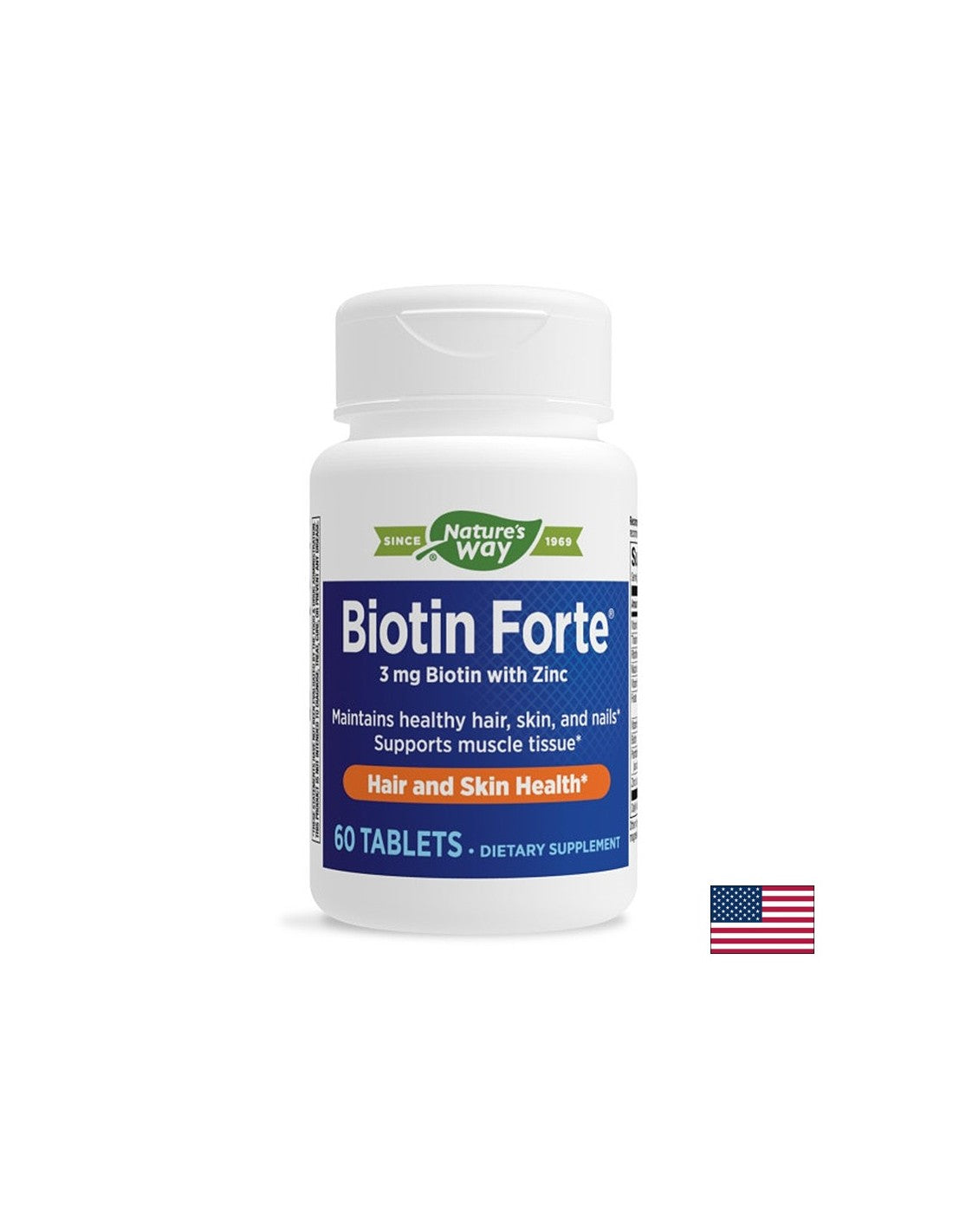 Biotin Forte® - Biotin Forte® с цинк, 60 таблетки Nature's Way