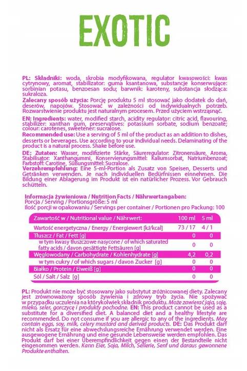 Сироп нула калория | Екзотично - 500 ml