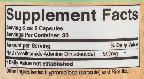 NAD+ 500 mg - 60 capsules - Nutra Best Europe