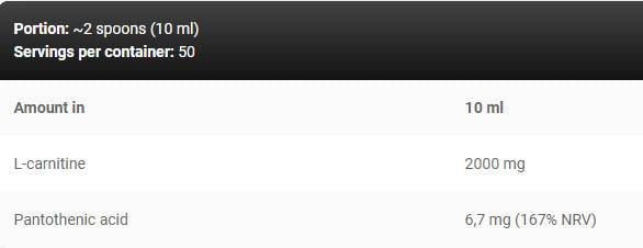 Levrolegendary Carnitine 2000 mg | с витамин В5 - 500 ml