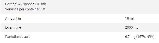 L-карнитин запалване 3000 | с витамин В5 - 500 ml