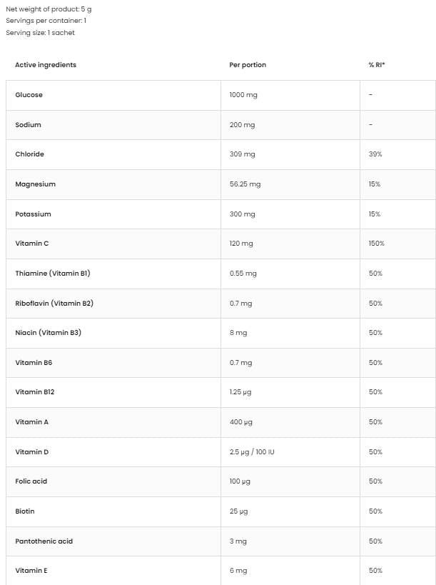 Изотоничен | Електролитни смеси сашета - 30 х 5 грама