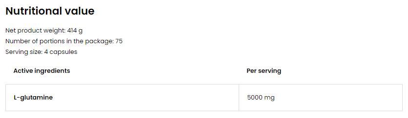 Глутамин 5000 - 300 капсули