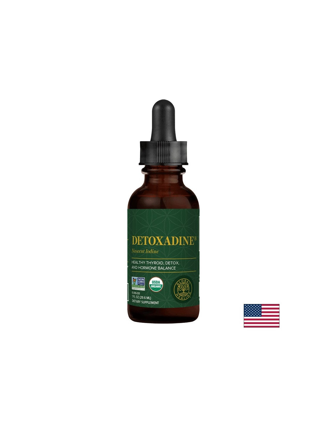 Detoxadine® зараждащ йод - сертифициран детоксадин® органичен атомен йод, 29,6ml глобално изцеление