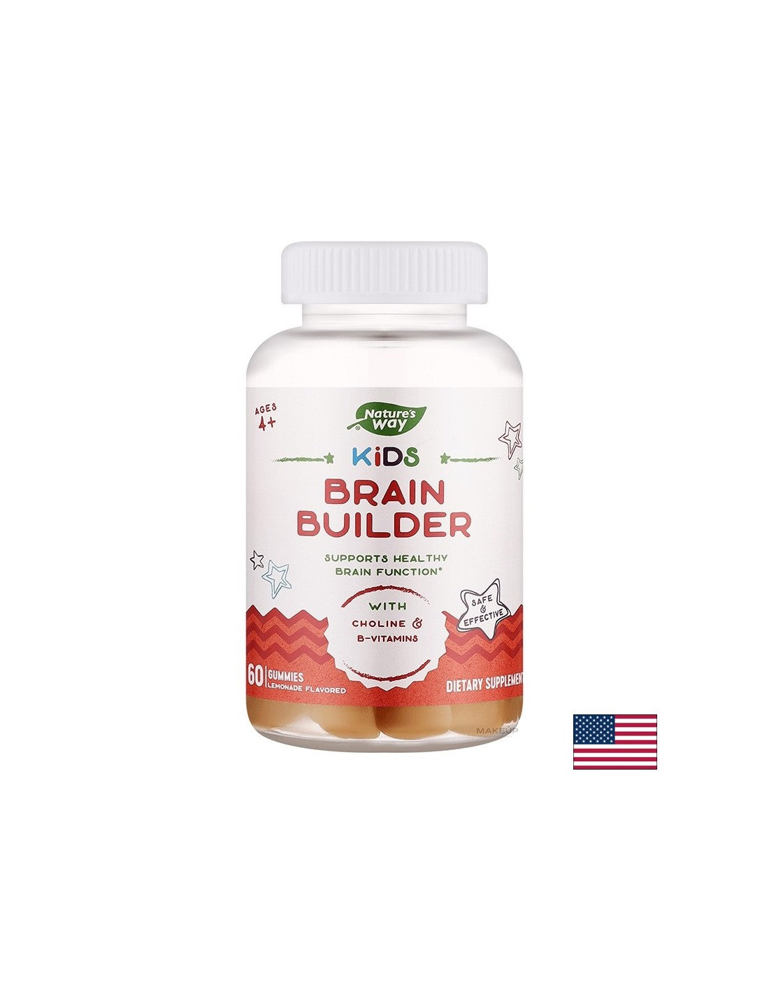 Children's formula for stimulating brain activity - Kids Brain Builder, 60 gel tablets - Nutra Best Europe