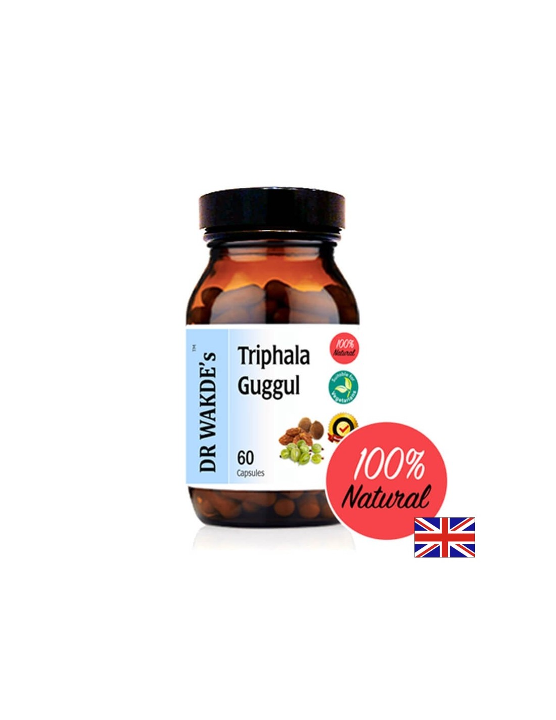 Triphala Guggul (Triphala Guggul) - За висок холестерол, затлъстяване и хемороиди, 60 капсули