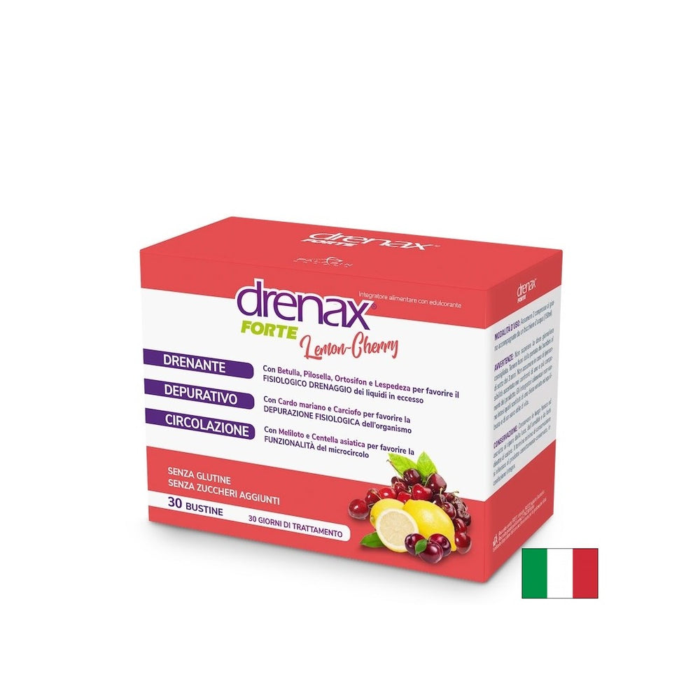 Диуретична детокс формула - Drenax - Drenax® с бяла бреза, касис и уши на мишка, 30 сашета, аромат на лимон и череша