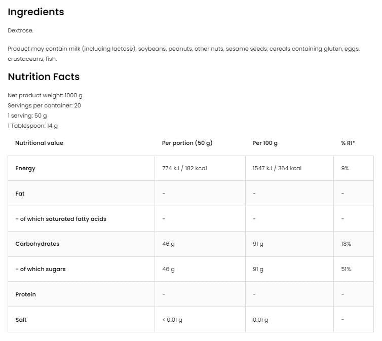 Декстроза - 1500 грама